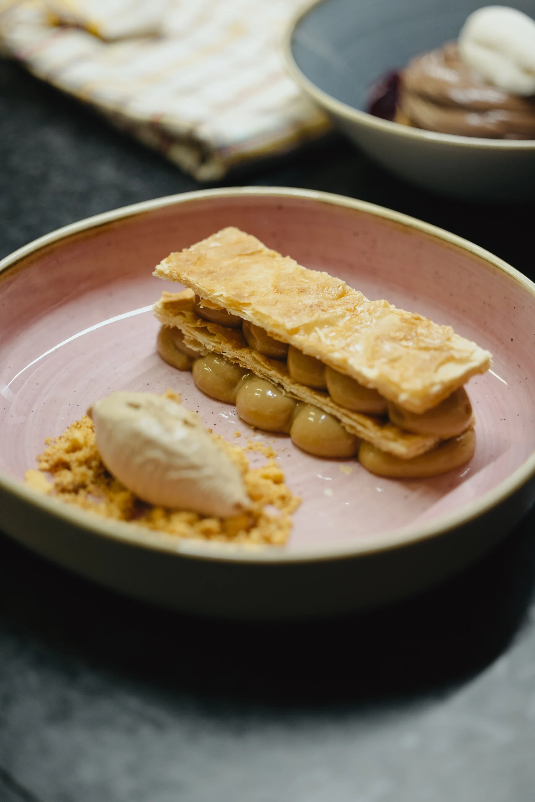 Sobremesa de tarte de lima e matcha