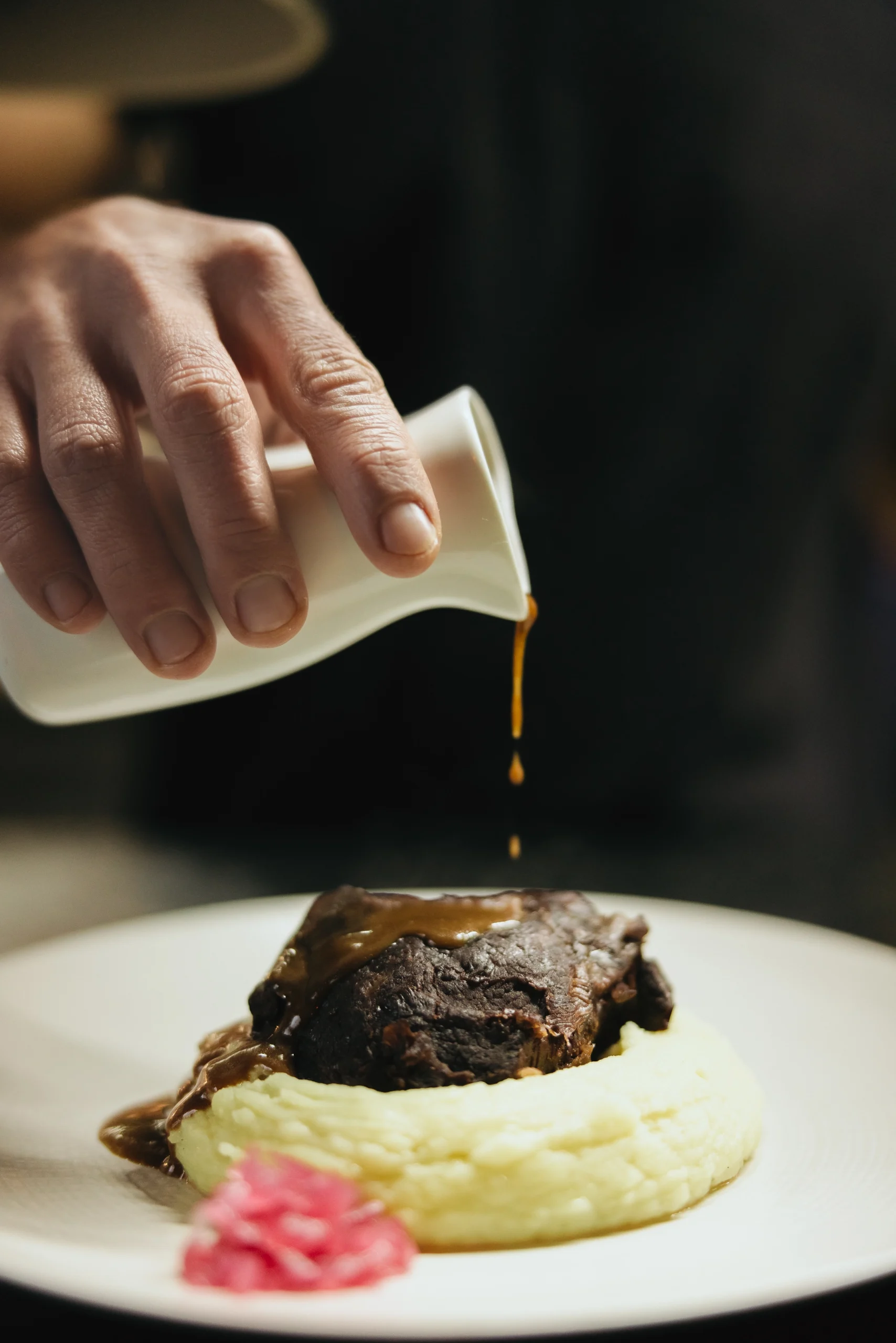 Alheira sausage starter plating
